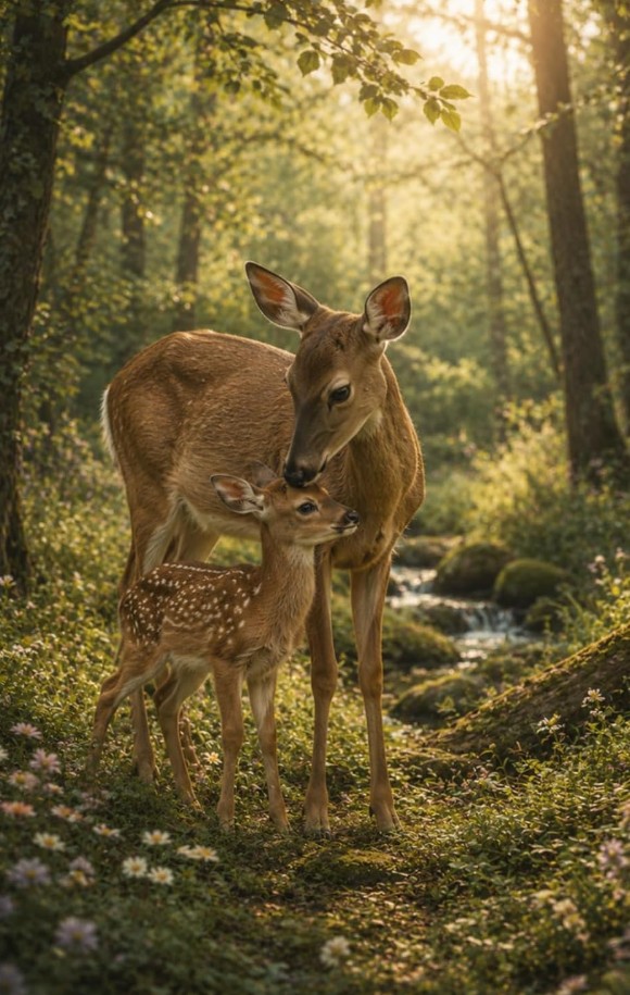 Doe & Deer Journal cover featuring a gentle woodland deer design